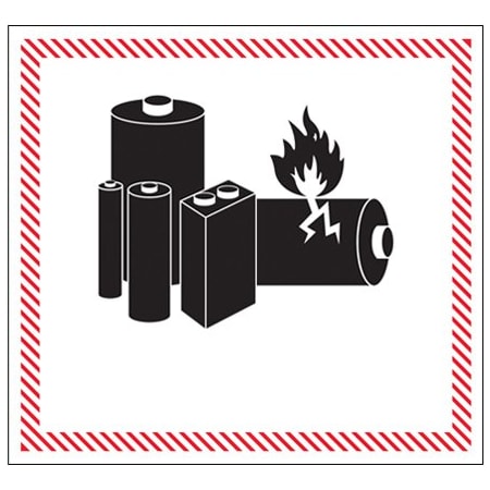 Bsc Preferred 4 5/8 x 5'' - ''Caution - Lithium Battery Handling'' Labels DL1397